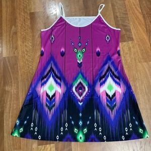 NEW! SHEIN Purple Print Dress w stretch fits 1X